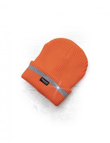 Zimní čepice pletená + fleece hi-viz SPARK oranžová