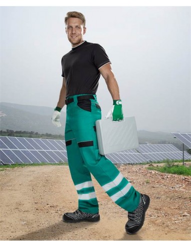 Reflexní kalhoty pas COOL TREND zelené